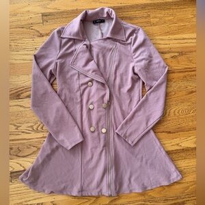 SHEIN Lavender Double-Breasted Trench Coat